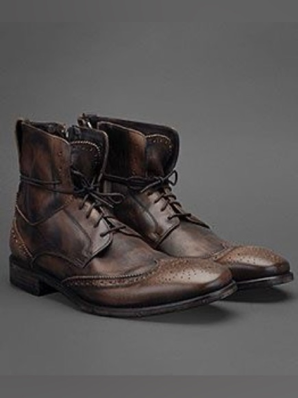 John Varvatos Collection Distressed Leather Boot Size EU 43 USA 10